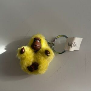Kipling Bright Yellow Furry Keychain